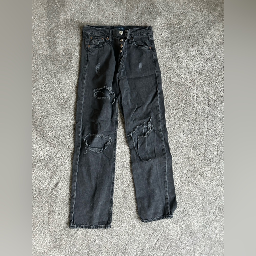 Aeropostale Black Distressed Baggy Jeans
